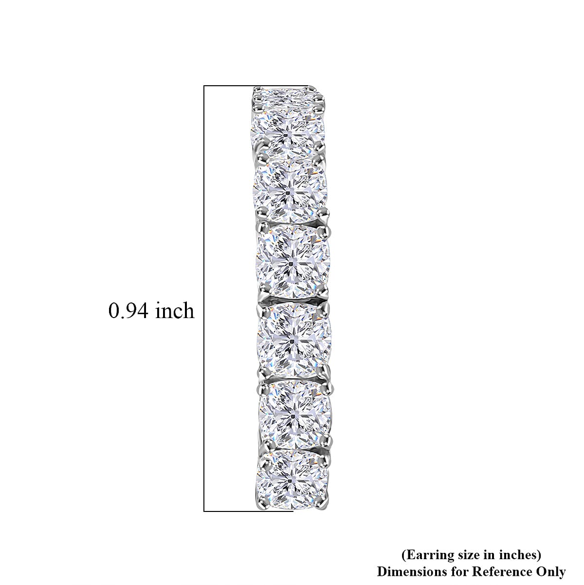 D'Joy Moissanite 4.35 ctw Hoop Earrings in Rhodium Over Sterling Silver