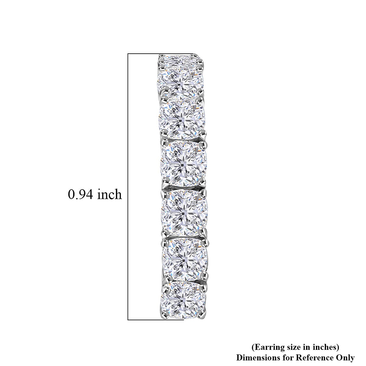 D'Joy Moissanite 4.35 ctw Hoop Earrings in Rhodium Over Sterling Silver image number 4