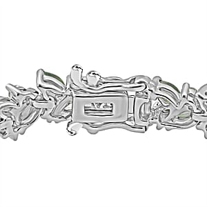 D'Joy Premium Milanoa Green Sapphire and Moissanite 9.65 ctw Emerald Vine Royale Bracelet in Rhodium Over Sterling Silver (7.25 In)