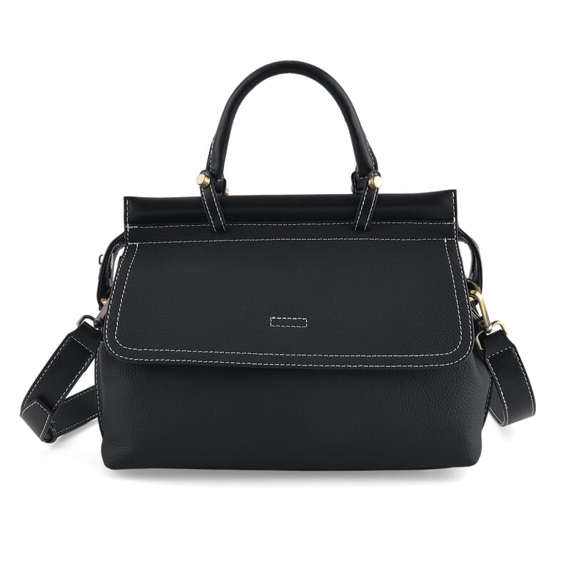 La Marey Green Genuine Leather Crossbody Bag with Leather Long Strap