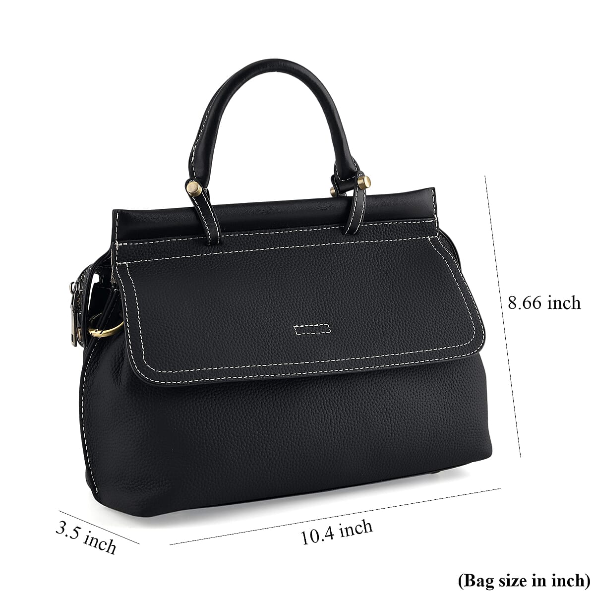 La Marey Green Genuine Leather Crossbody Bag with Leather Long Strap image number 6