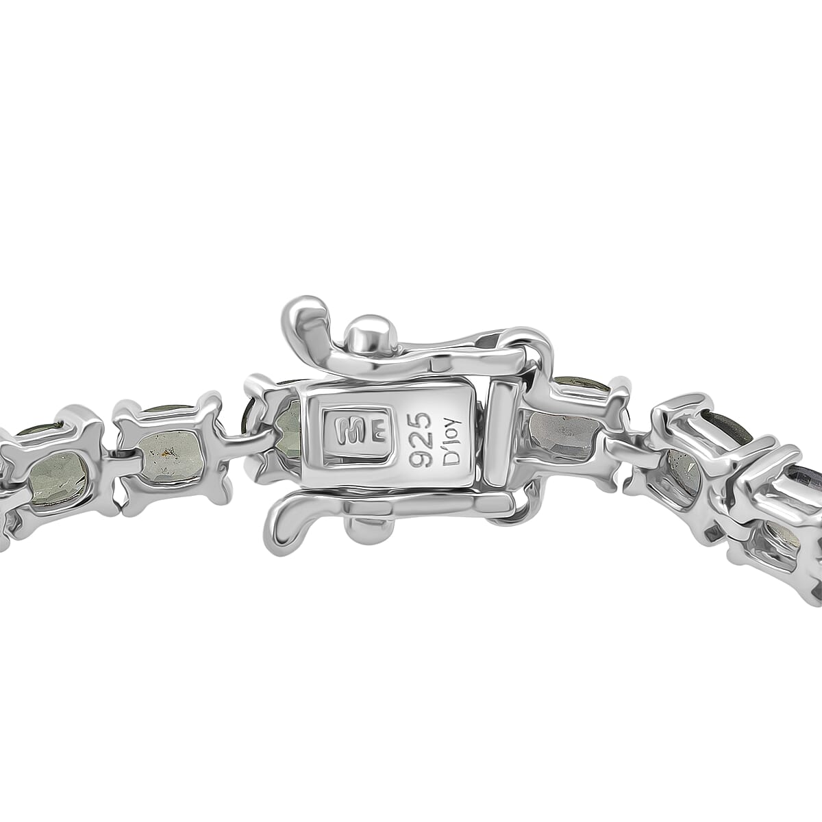 D'Joy Premium Green Sapphire 10.65 ctw Green Fire Enchantment Bracelet in Rhodium Over Sterling Silver (6.50 In) image number 3