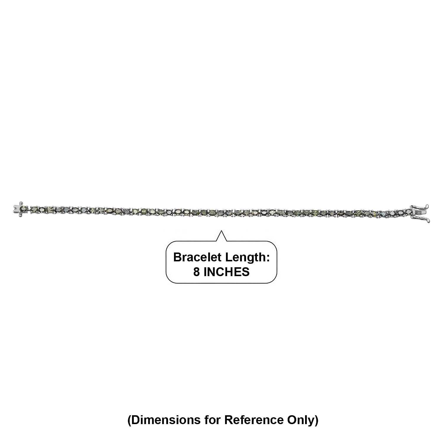 D'Joy Premium Milanoa Green Sapphire 9.65 ctw Green Fire Enchantment Bracelet in Rhodium Over Sterling Silver (6.50 In)