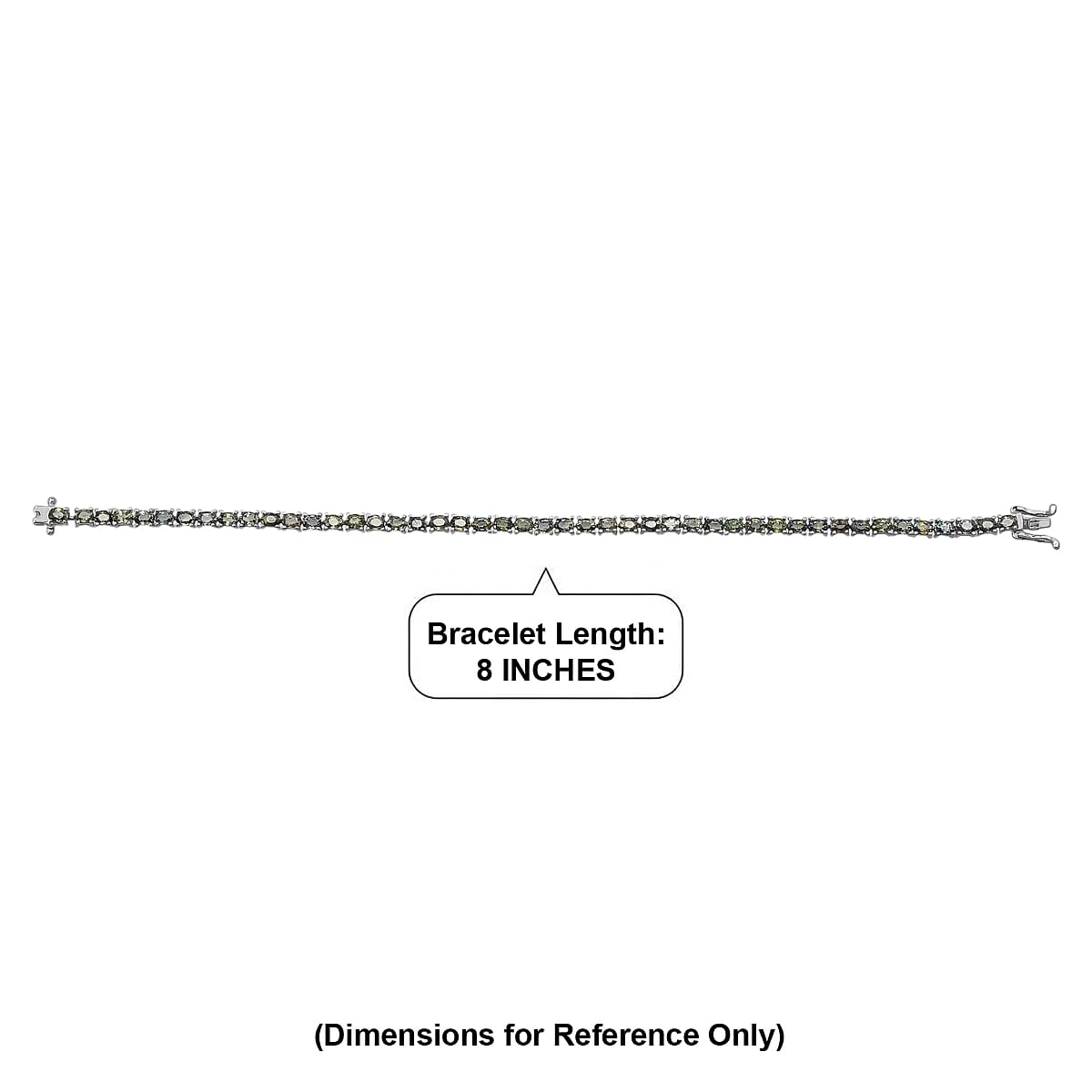 D'Joy Premium Green Sapphire 10.65 ctw Green Fire Enchantment Bracelet in Rhodium Over Sterling Silver (6.50 In) image number 4