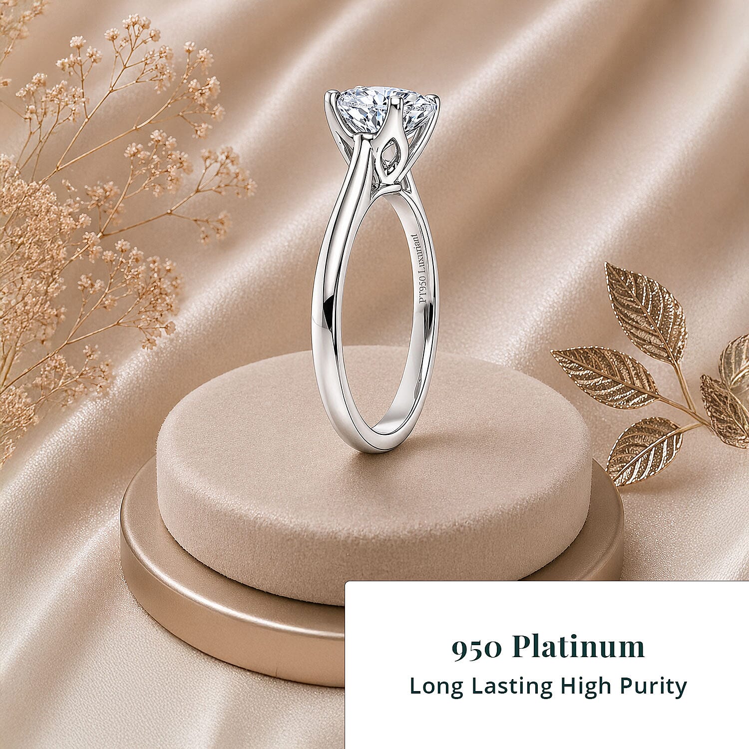 IGI Certified 950 Platinum Luxuriant Lab Grown Diamond (E-F, VS) Ring (Size 6.0) (4.70 g) 2.00 ctw