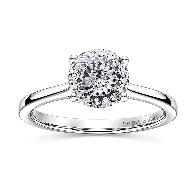 IGI Certified Luxuriant Lab Grown Diamond E-F VS 2.00 ctw Solitaire Ring in 950 Platinum (Size 7.0) 4.70 Grams