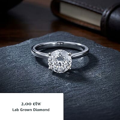 IGI Certified Luxuriant Lab Grown Diamond E-F VS 2.00 ctw Solitaire Ring in 950 Platinum (Size 7.0) 4.70 Grams