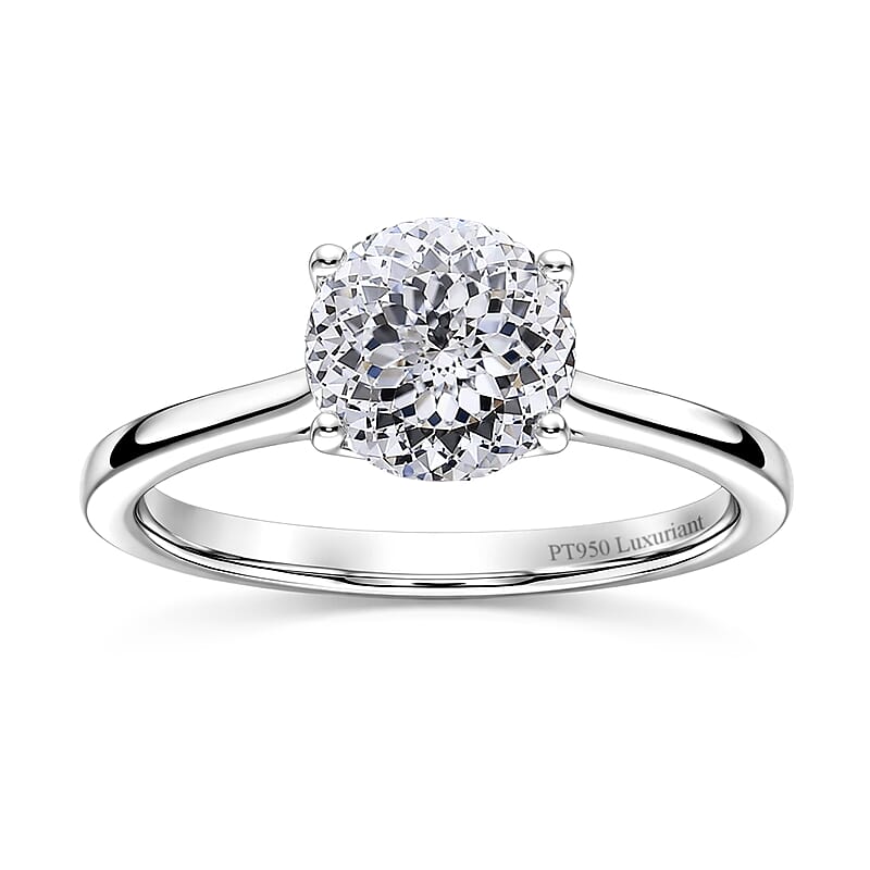 IGI Certified Luxuriant Lab Grown Diamond E-F VS 2.00 ctw Solitaire Ring in 950 Platinum (Size 8.0) 4.70 Grams