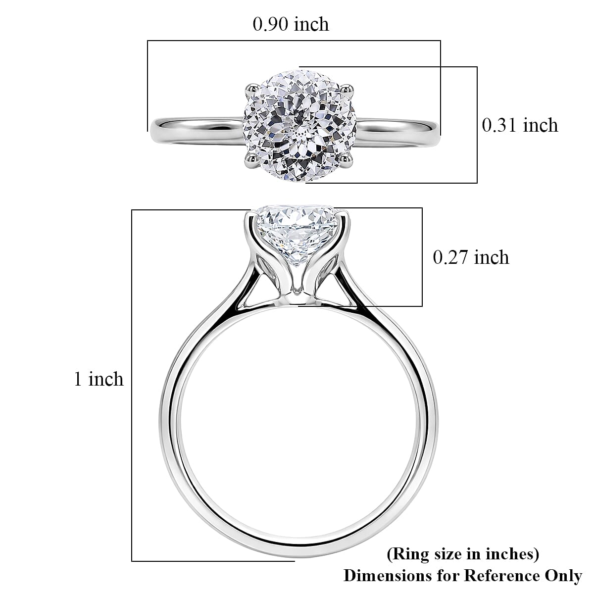 IGI Certified Luxuriant Lab Grown Diamond E-F VS 2.00 ctw Solitaire Ring in 950 Platinum (Size 8.0) 4.70 Grams image number 5