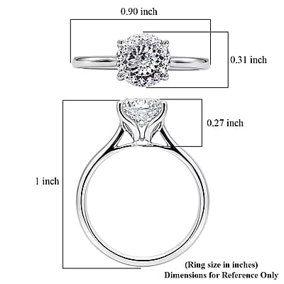 IGI Certified Luxuriant Lab Grown Diamond E-F VS 2.00 ctw Solitaire Ring in 950 Platinum (Size 9.0) 4.70 Grams