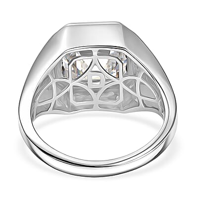 D'Joy Moissanite 9.60 ctw Men's Ring in Rhodium Over Sterling Silver (Size 12.0)