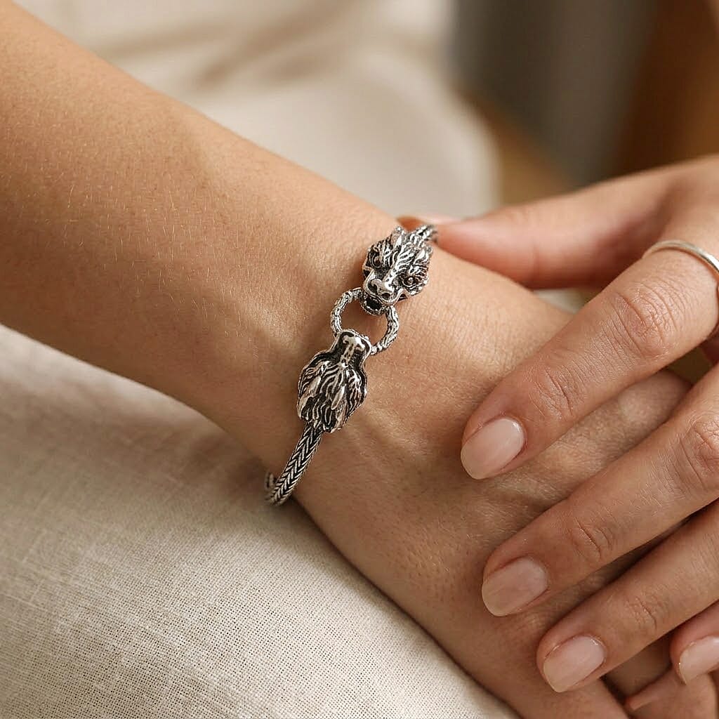 D'Joy Bali Legacy Dragon Bracelet in Sterling Silver (6.50-8.0In) 12.70 Grams