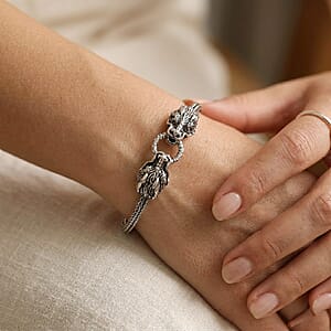 D'Joy Bali Legacy Dragon Bracelet in Sterling Silver (6.50-8.0In) 12.70 Grams
