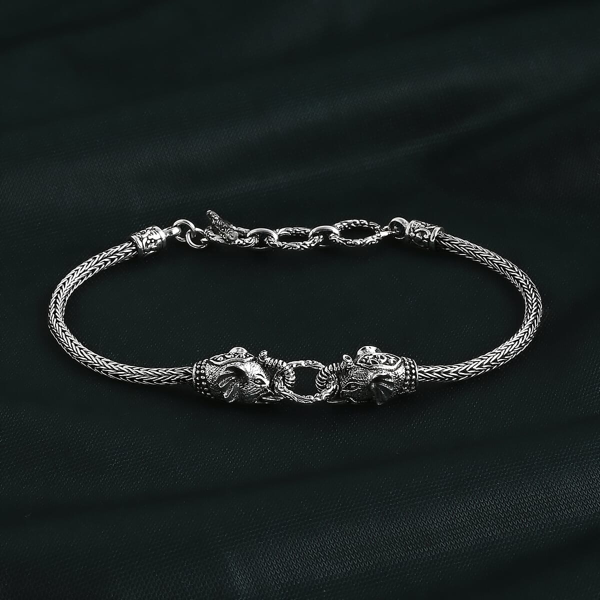 D'Joy Bali Legacy Elephant Bracelet in Sterling Silver (6.50-8.0In) 11.50 Grams image number 1