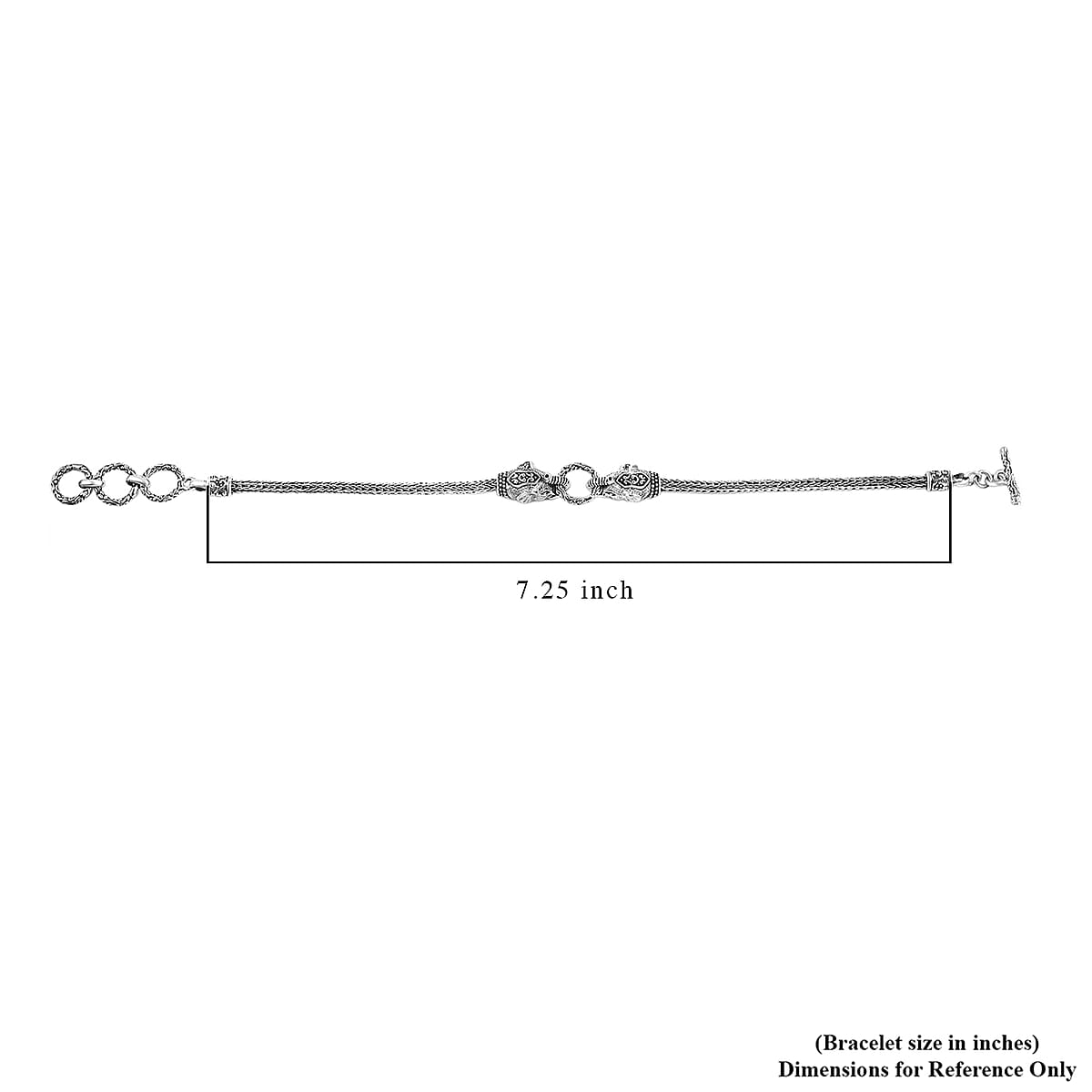 D'Joy Bali Legacy Elephant Bracelet in Sterling Silver (6.50-8.0In) 11.50 Grams image number 5