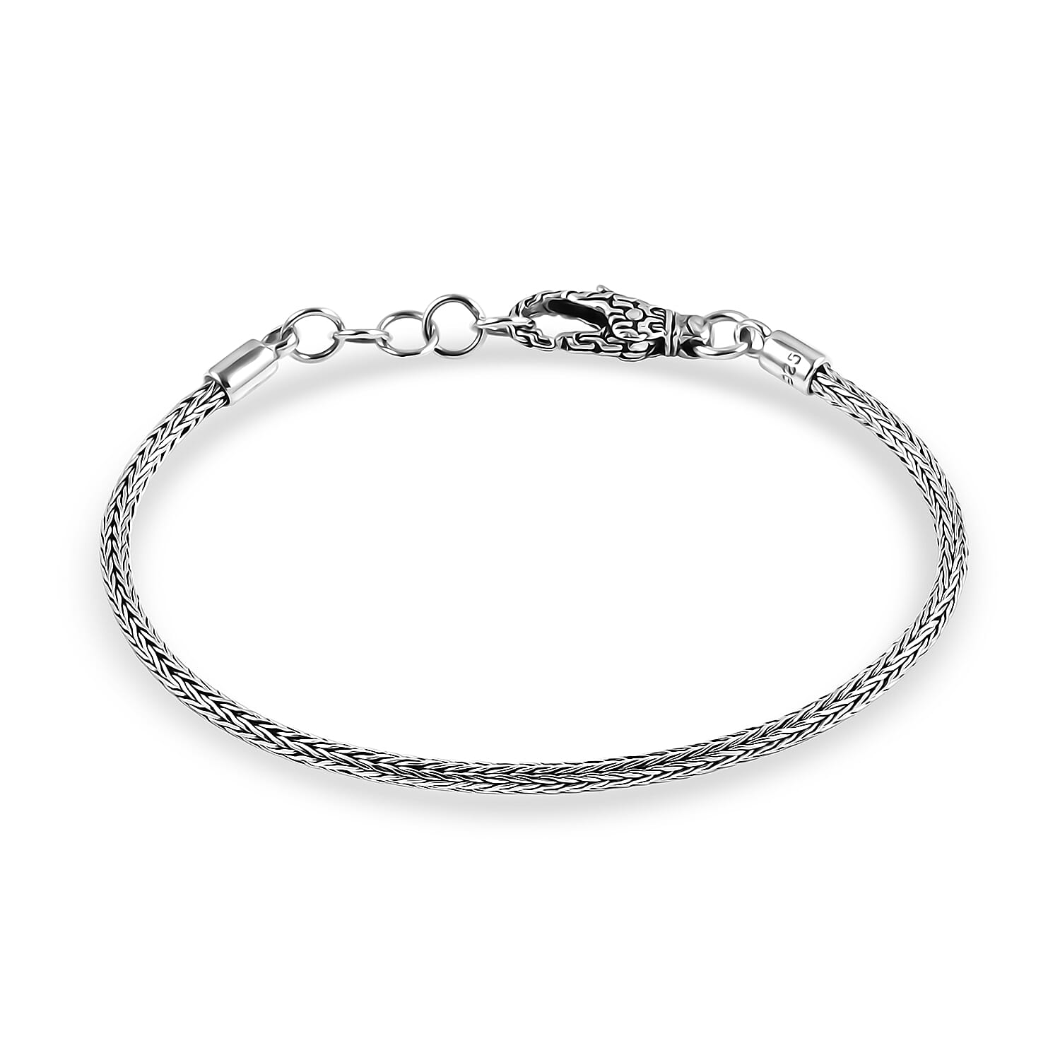 D'Joy Bali Legacy Tulang Naga Bracelet in Sterling Silver (7.25 In) 7.35 Grams