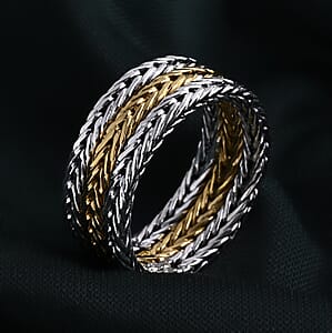 D'Joy Bali Legacy Tulang Naga Ring in 22K Vermeil YG and Sterling Silver (Size 10.0) 7.90 Grams