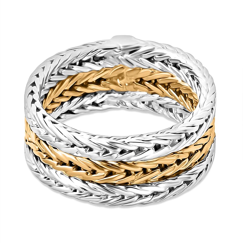 D'Joy Bali Legacy Tulang Naga Ring in 22K Vermeil YG and Sterling Silver (Size 5.0) 7.90 Grams