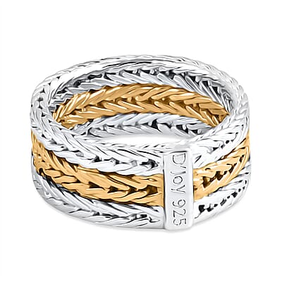 D'Joy Bali Legacy Tulang Naga Ring in 22K Vermeil YG and Sterling Silver (Size 5.0) 7.90 Grams