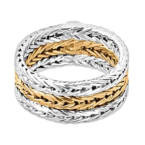 D'Joy Bali Legacy Tulang Naga Ring in 22K Vermeil YG and Sterling Silver (Size 6.0) 7.90 Grams
