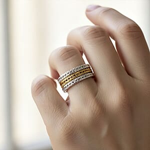 D'Joy Bali Legacy Tulang Naga Ring in 22K Vermeil YG and Sterling Silver (Size 6.0) 7.90 Grams