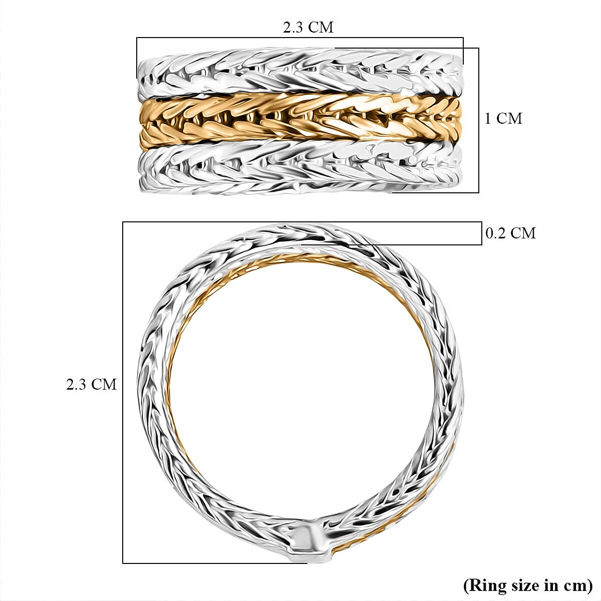 D'Joy Bali Legacy Tulang Naga Ring in 22K Vermeil YG and Sterling Silver (Size 6.0) 7.90 Grams image number 5