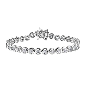 Luxuriant Lab Grown Diamond G-H SI 2.35 ctw Bracelet in Rhodium Over Sterling Silver (7.25 In)