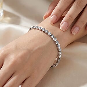 Luxuriant Lab Grown Diamond G-H SI 2.35 ctw Bracelet in Rhodium Over Sterling Silver (7.25 In)