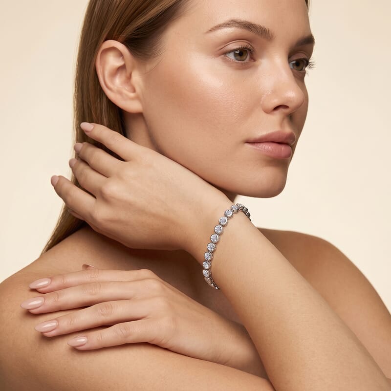 Luxuriant Lab Grown Diamond G-H SI 2.35 ctw Bracelet in Rhodium Over Sterling Silver (7.25 In)