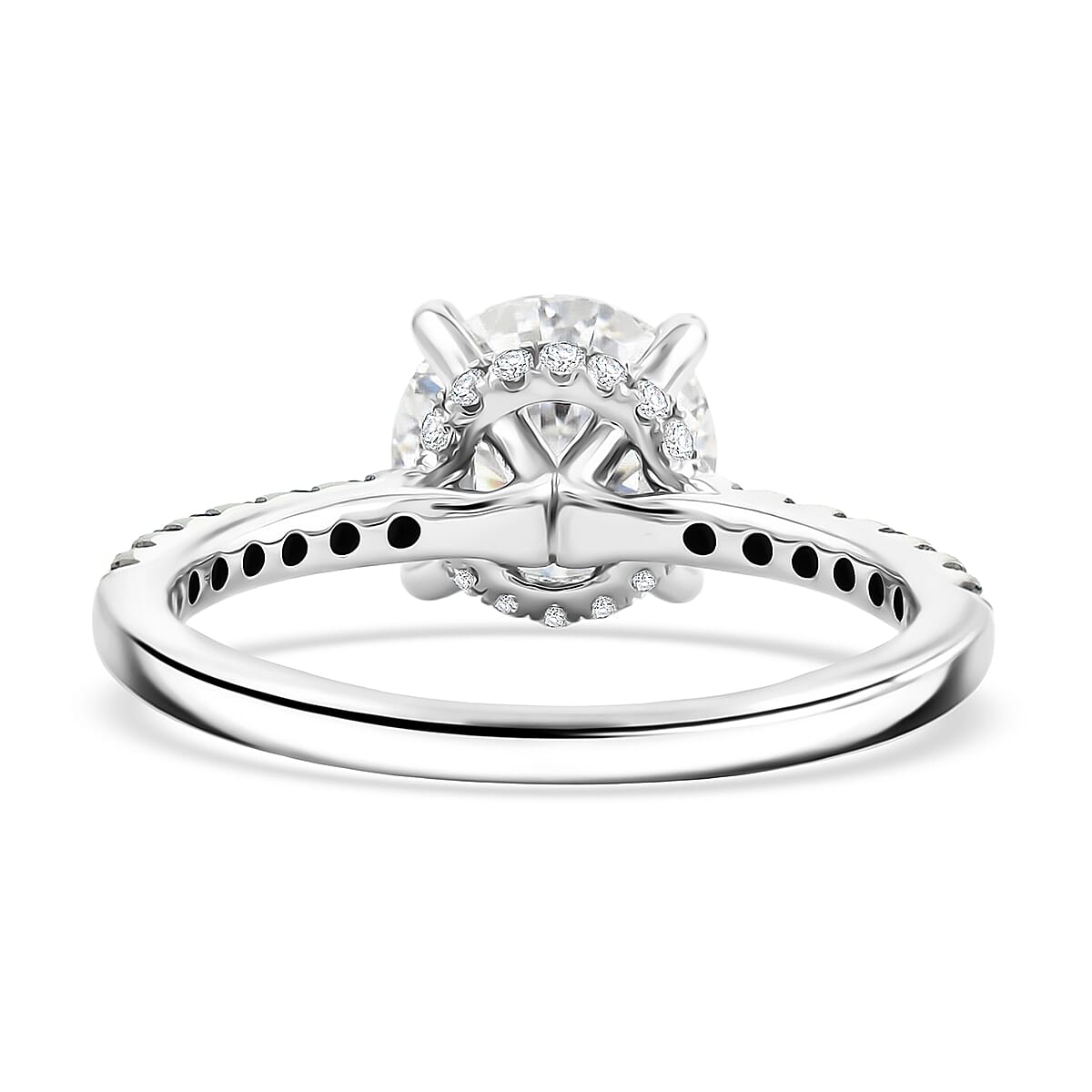 Luxuriant Lab Grown Diamond (VS1) and Blue Sapphire 2.00 ctw Ring in 14K White Gold (Size 6.0) image number 4