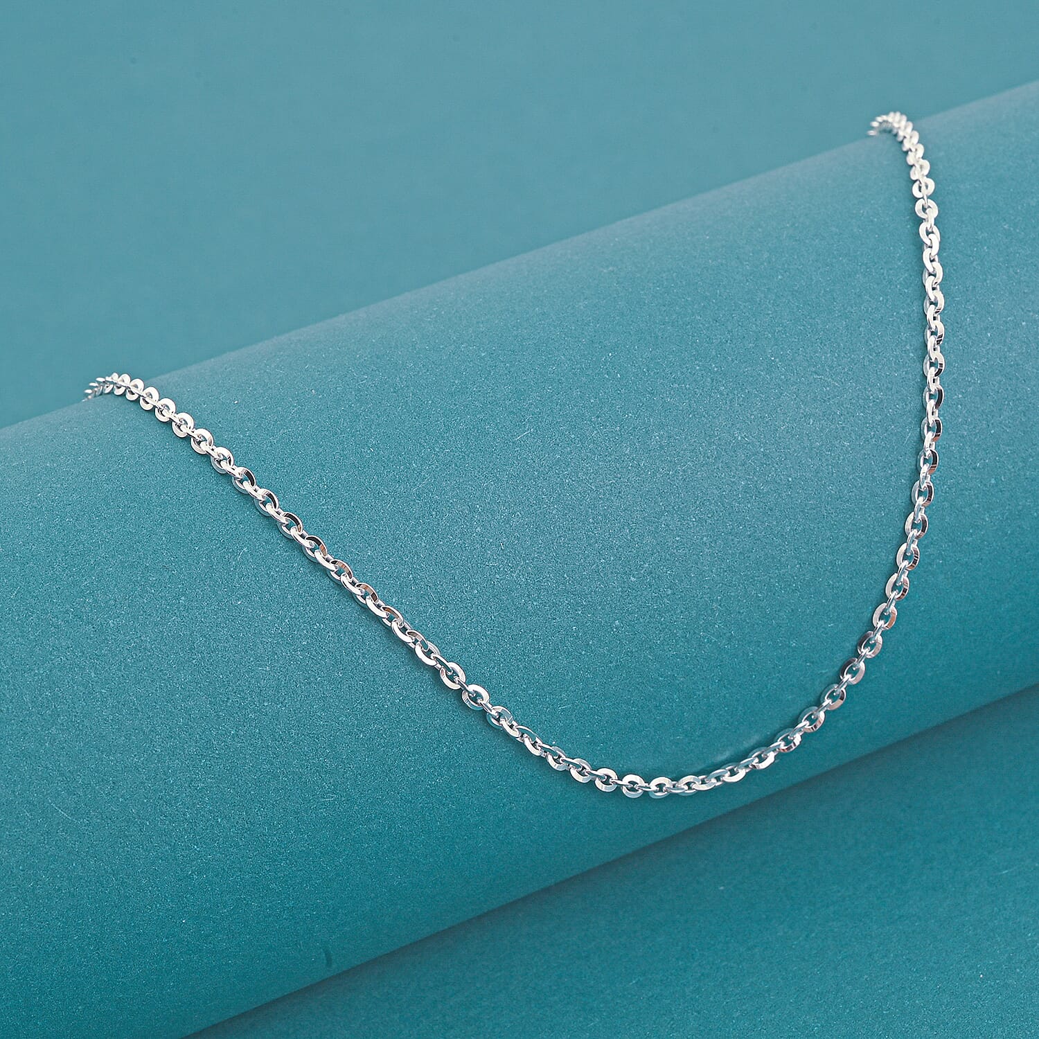 Italian Brillantina Chain Necklace in Sterling Silver 2.90 Grams (16 Inches)