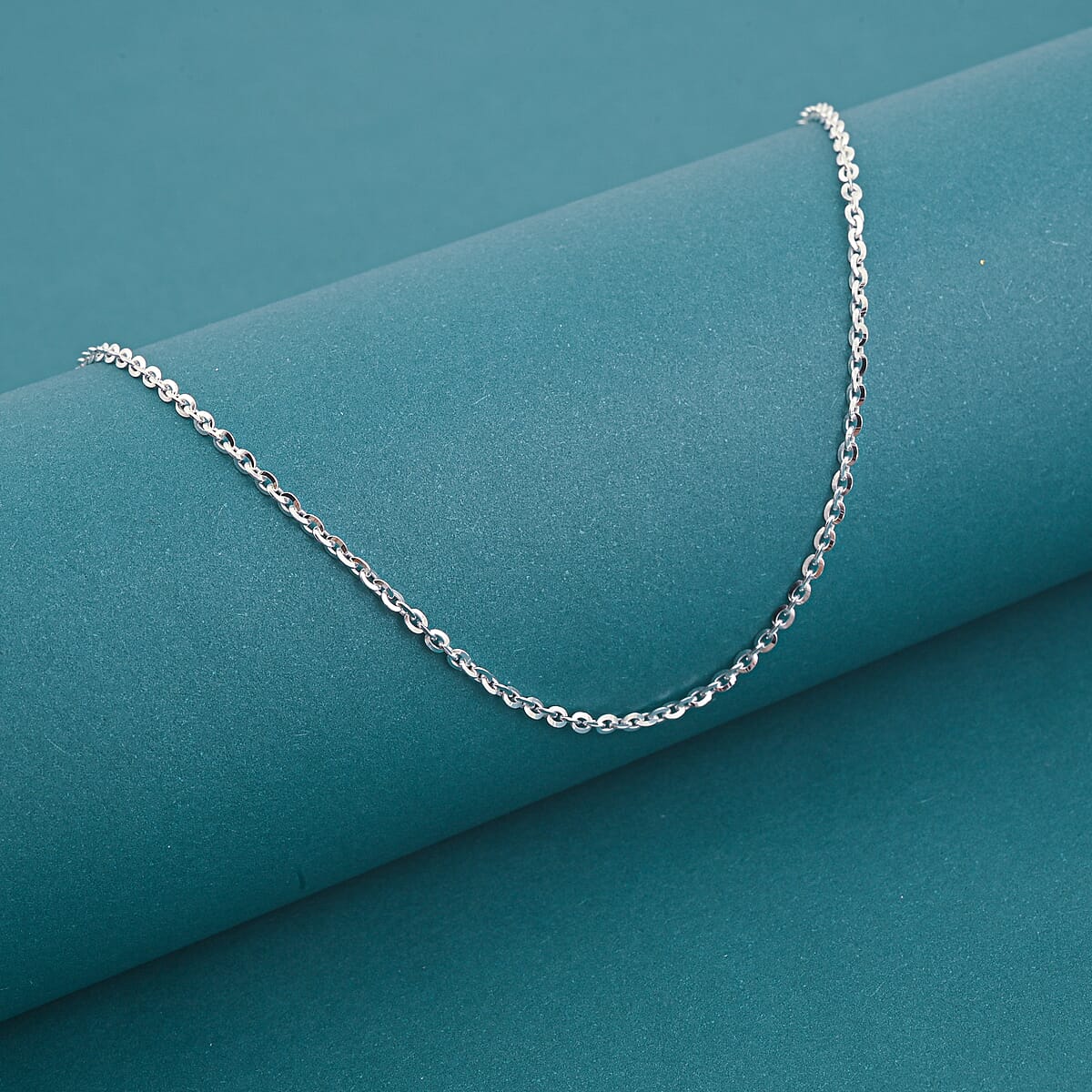 Italian Brillantina Chain Necklace in Sterling Silver 2.90 Grams (16 Inches) image number 1