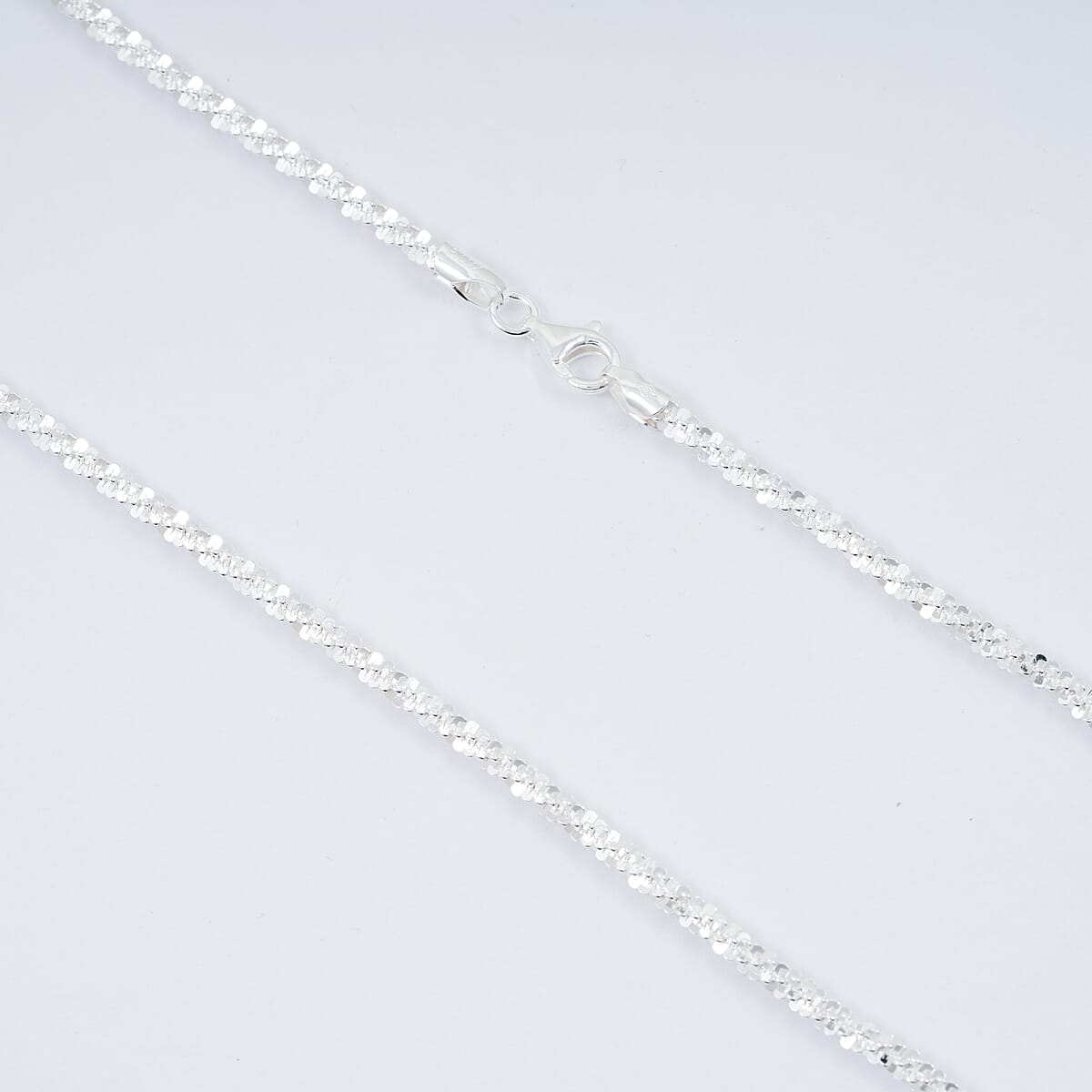 Italian Twisted Roc Chain Necklace in Sterling Silver 11.4 Grams (18 Inches) image number 2
