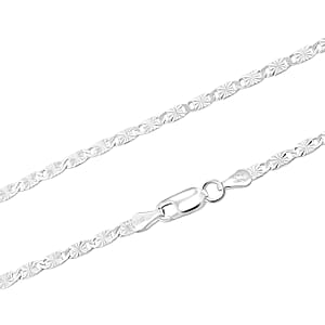 Italian Valentina Chain Necklace in Sterling Silver 3.90 Grams (18 Inches)