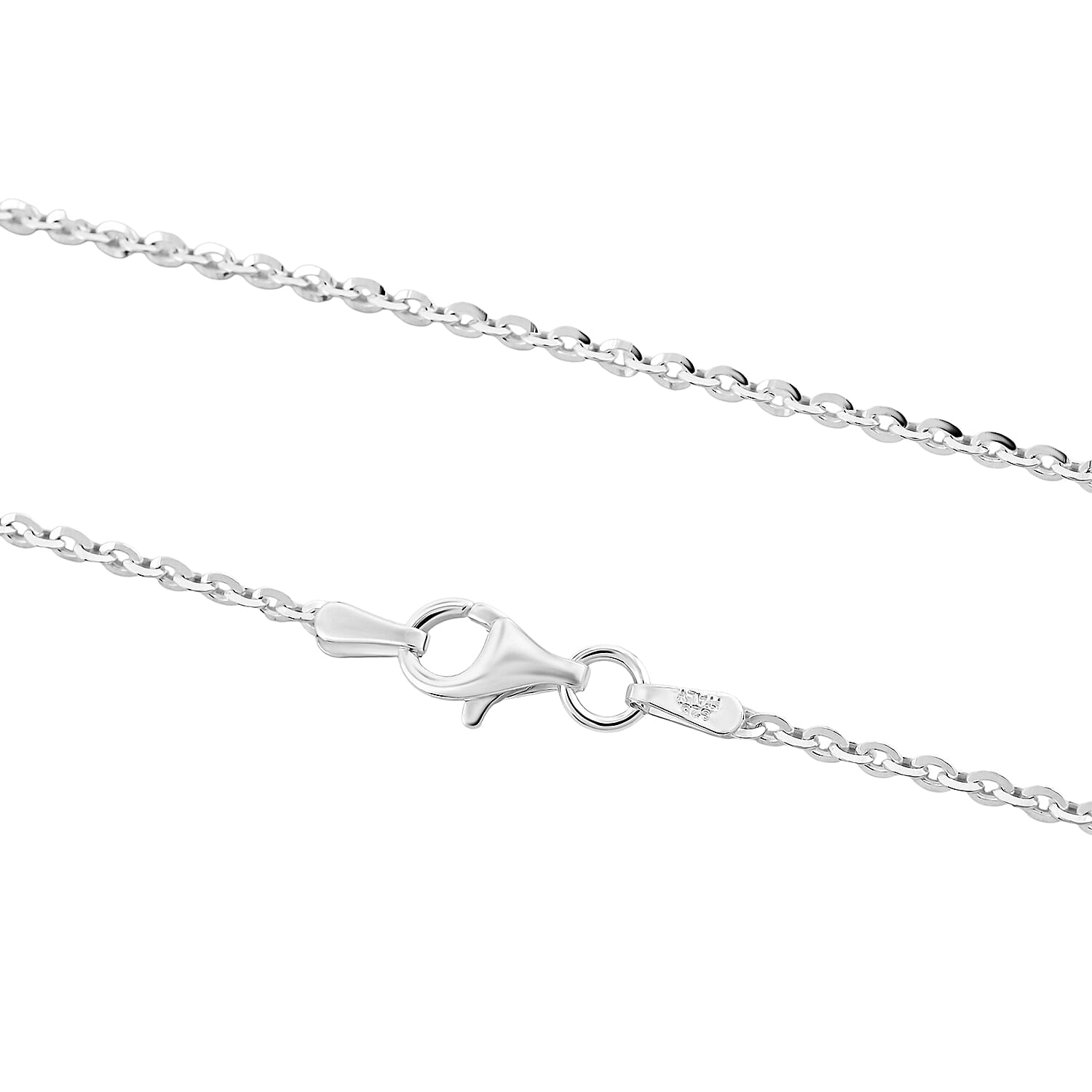 Italian Sterling Silver Brillantina Chain Necklace (18 Inches) (3.10 g)