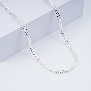 Italian Twisted Roc Chain Necklace in Sterling Silver 12.6 Grams (20 Inches)