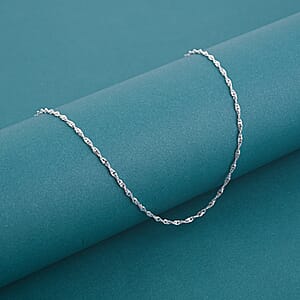 Italian Singapore Chain Necklace in Sterling Silver 2.10 Grams (20 Inches)