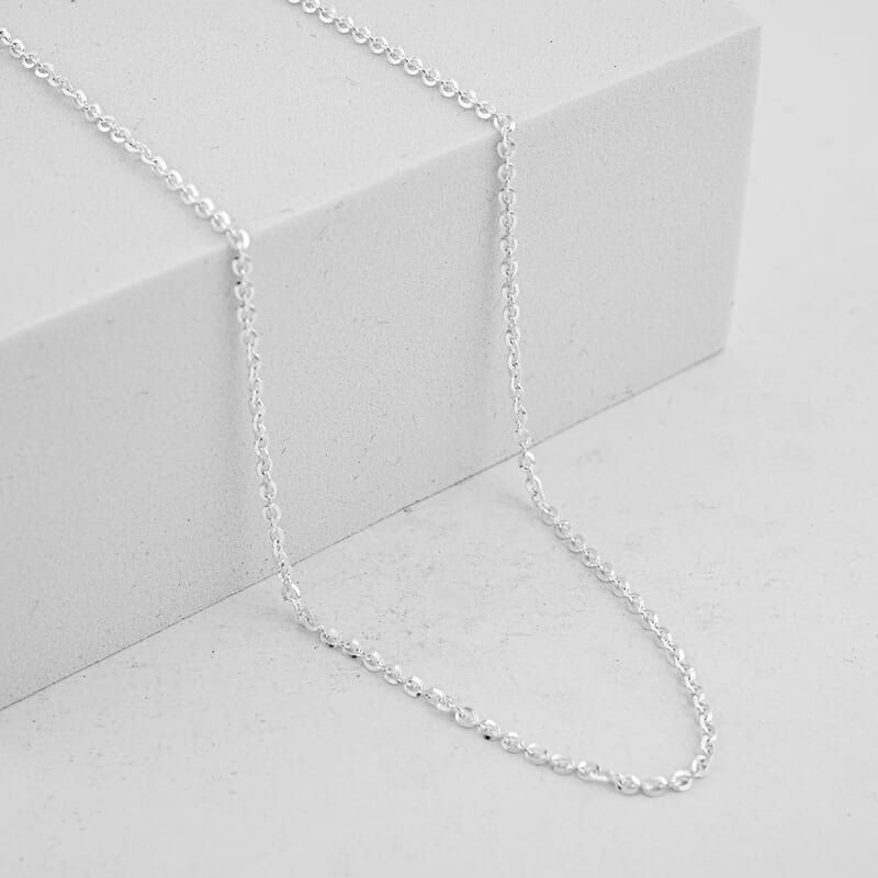 Italian Brillantina Chain Necklace in Sterling Silver 3.40 Grams (20 Inches)