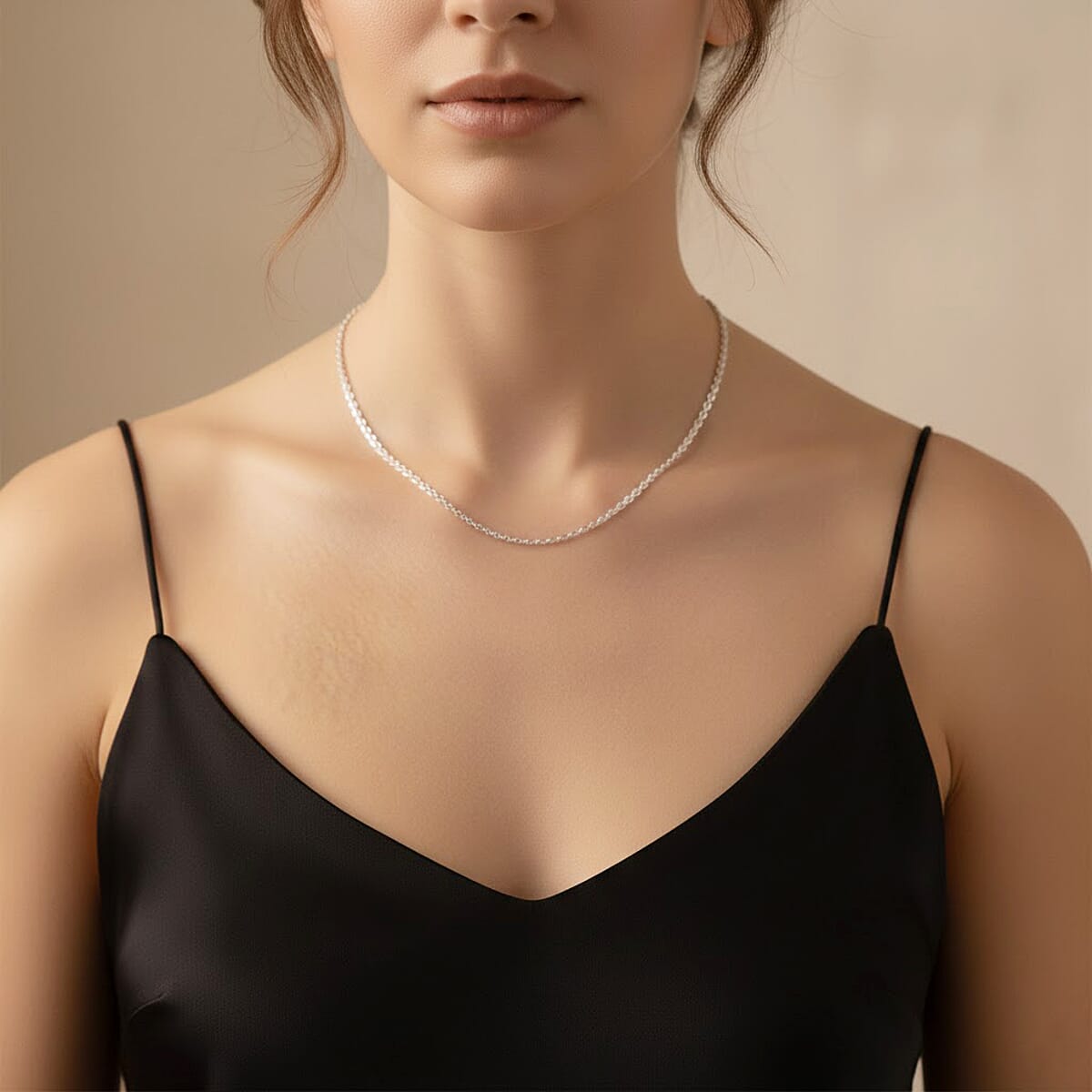 Italian Brillantina Chain Necklace in Sterling Silver 3.40 Grams (20 Inches) image number 2