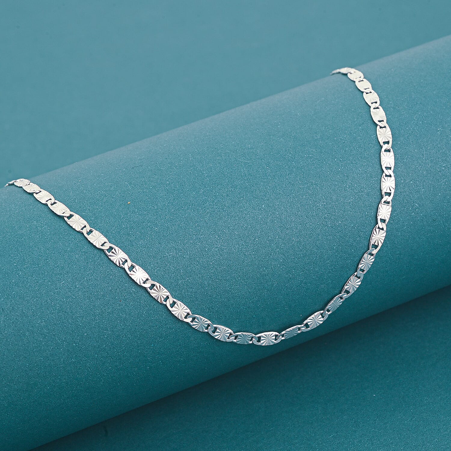 Italian Valentina Chain Necklace in Sterling Silver 4.70 Grams (24 Inches)