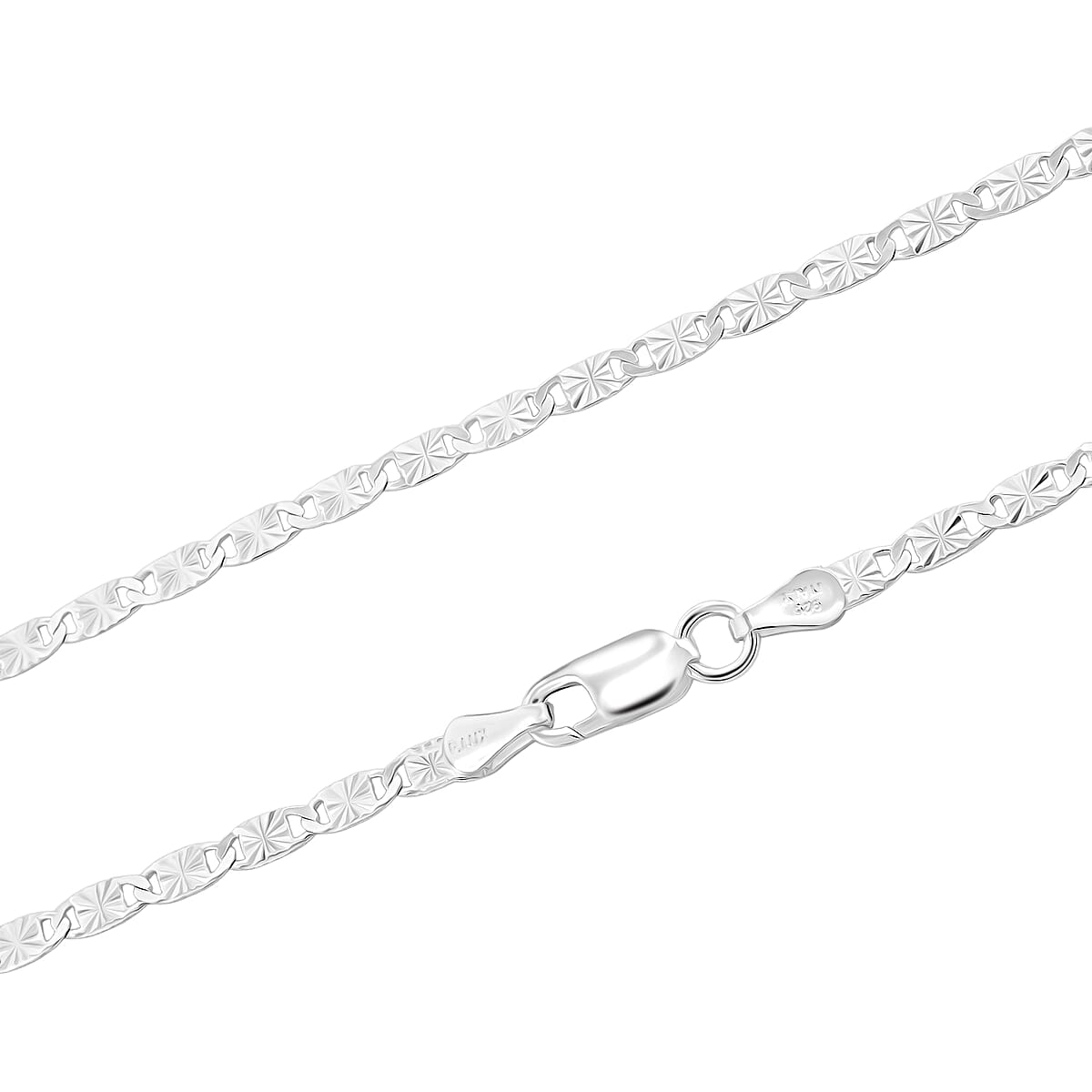 Italian Valentina Chain Necklace in Sterling Silver 4.70 Grams (24 Inches) image number 3