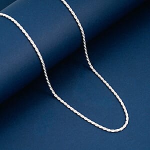 Italian Rope Chain Necklace in Sterling Silver 6.1 Grams 24 Inches