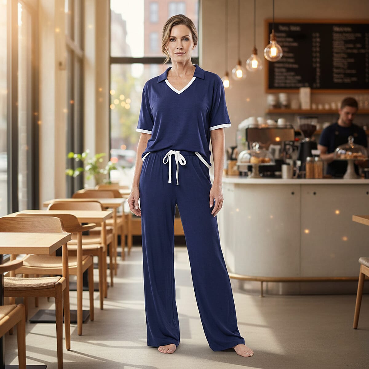 Badgley Mischka Blueberry/Ivory Lounge Set L image number 1