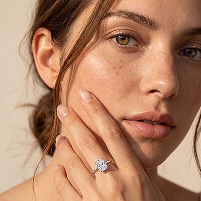 IGI Certified Luxuriant Lab Grown Diamond (G-H, SI) Ring in Rhodium Over Sterling Silver (Size 10.0) 3.00 ctw