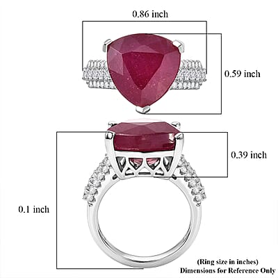 Certified & Appraised D'Joy Niassa Ruby (FF) and Moissanite 9.44 ctw Ring in Rhodium Over Sterling Silver (Size 10.0)