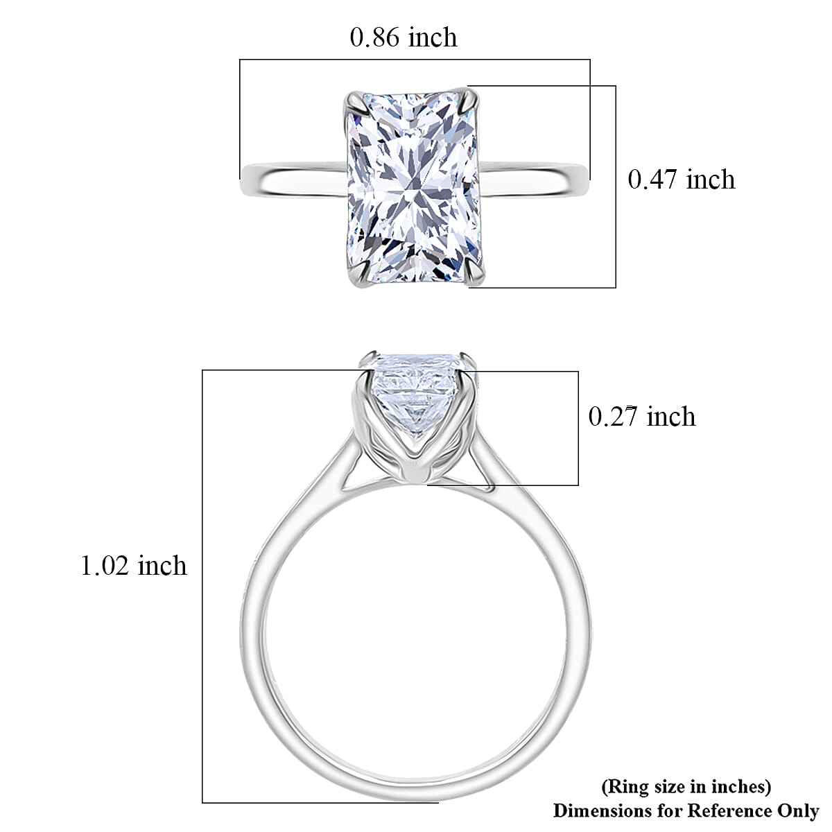 IGI Certified Luxuriant Lab Grown Diamond G-H SI 3.00 ctw Ring in Rhodium Over Sterling Silver (Size 7.0) image number 5