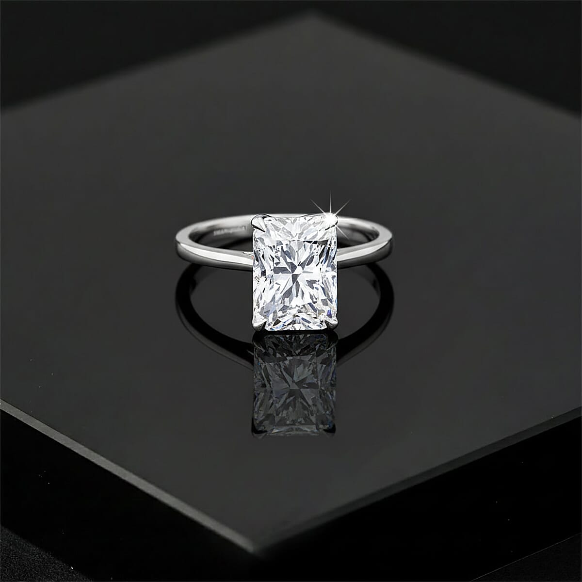 IGI Certified Luxuriant Lab Grown Diamond G-H SI 3.00 ctw Ring in Rhodium Over Sterling Silver (Size 8.0) image number 1