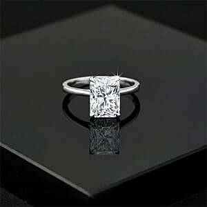 IGI Certified Luxuriant Lab Grown Diamond G-H SI 3.00 ctw Ring in Rhodium Over Sterling Silver (Size 8.0)