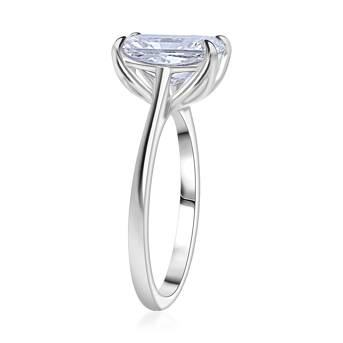 IGI Certified Luxuriant Lab Grown Diamond G-H SI 3.00 ctw Ring in Rhodium Over Sterling Silver (Size 8.0) image number 3