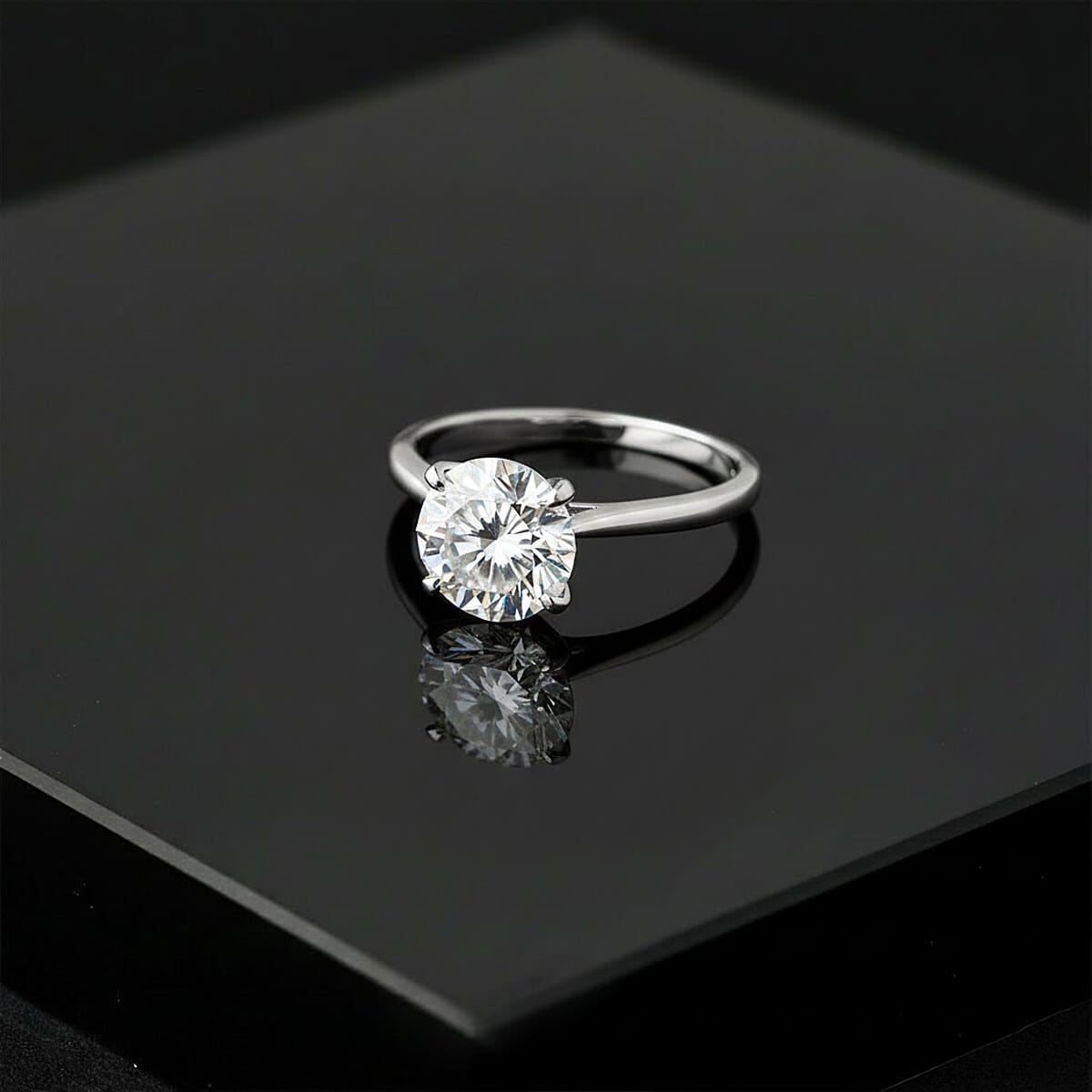 IGI Certified Luxuriant Lab Grown Diamond G-H SI 3.00 ctw Ring in Rhodium Over Sterling Silver (Size 7.0) image number 1